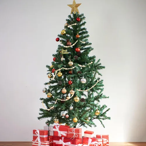 Miniatura 5 de GWHOLE 2 piezas de 7.2 pies de cuentas de madera para decoración de árbol de Navidad, adornos bohemios para Navidad, fiestas navideñas, decoración