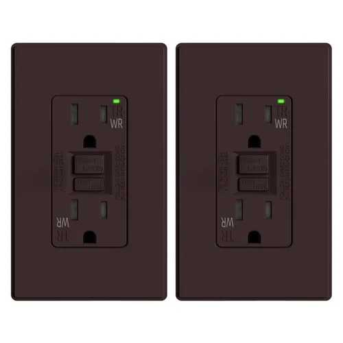 Miniatura 26 de ELEGRP Salida GFCI para Exteriores, Receptáculo GFI Eléctrico de Autoprueba de 15 Amperios con Diseño Más Delgado, Receptáculo GFCI Resistente a