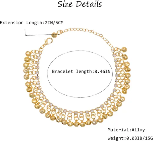Miniatura 5 de Lvla Gan Pulseras de tobillo de oro para mujer, tobilleras de playa bohemias con colgante