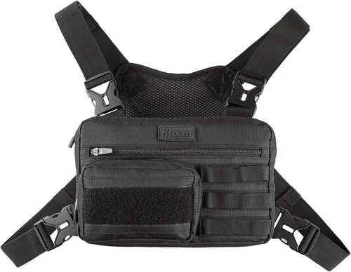 Miniatura 8 de Fitdom Paquete de Pecho Deportivo Utilitario Inspirado en Táctica. Bolsa de Pecho Para Hombres Con Soporte Para Teléfono Incorporado. Este Chaleco