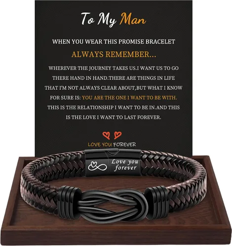 Miniatura 16 de Regalos inspiradores para hombres, pulseras con código morse, pulseras para hombre, regalos de graduación para él, Día del Padre, pulsera de cuero