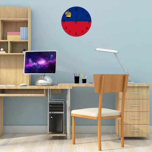 Miniatura 718 de Cheyan Reloj de pared con bandera de Canadá de 12 pulgadas, silencioso, sin tictac, de PVC, funciona con pilas, reloj redondo decorativo, regalo