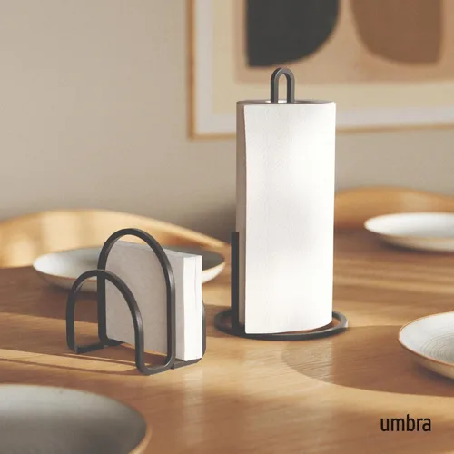 Miniatura 2 de Umbra Servilletero Squire para cena cuadrada y rectangular, cóctel, servilletas de almuerzo, diseño moderno de metal que parece hierro fundido