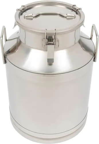Miniatura 22 de Cubo de acero inoxidable de 28 litros y 7.4 galones para leche y vino con tapa sellada, resistente (28L)