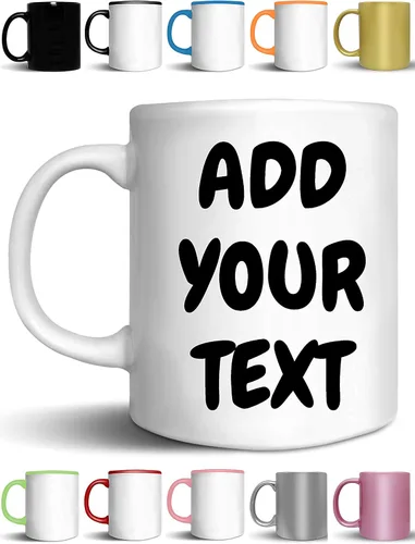 Tazas de café personalizadas, añade tu nombre, texto o letras, tazas de cerámica personalizadas con varios colores y fuentes, taza con monograma