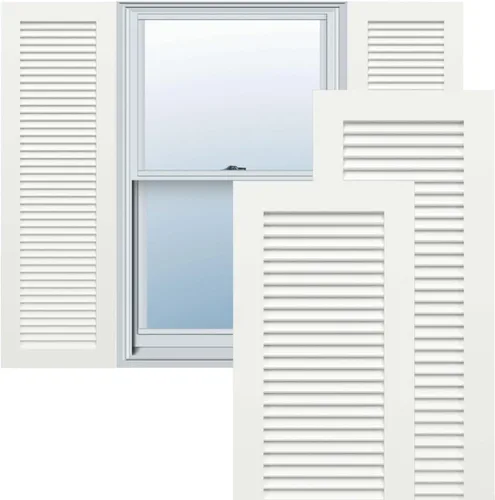 Ekena Millwork TFP001LV12X024UN True Fit PVC, persianas de listones sin terminar, (por par de herramientas no incluidas), 12 pulgadas de ancho x 24