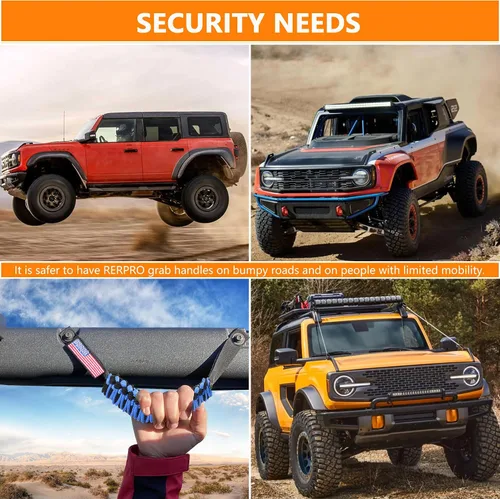 Miniatura 2 de Asas de agarre de barra antivuelco para Ford Bronco 2021 2022 2023 2024 2025 2 accesorios de 2 puertas y 4 puertas, mango de agarre de paracaídas