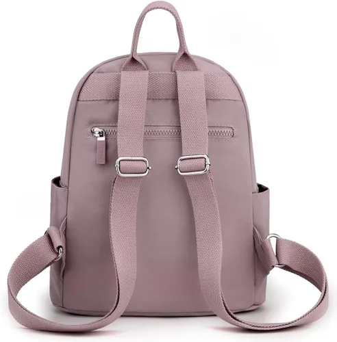 Miniatura 4 de Collsants Pequeña mochila de nailon para mujer, ligera, mini mochila de viaje, Rosado, Mochila de moda