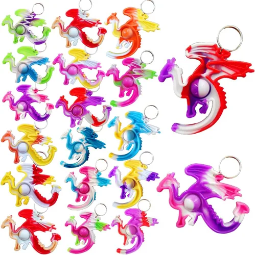 Paquete de 100 mini juguetes sensoriales de dragón a granel, regalos para niños y niñas, regalos de fiesta y premio para estudiantes en el aula