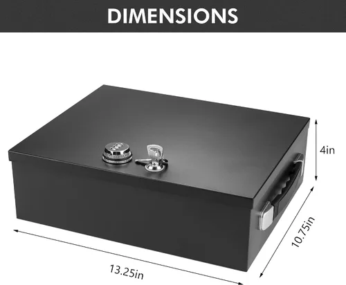 Miniatura 3 de Caja fuerte ignífuga, combinación dual y cofre de seguridad con cerradura de llave