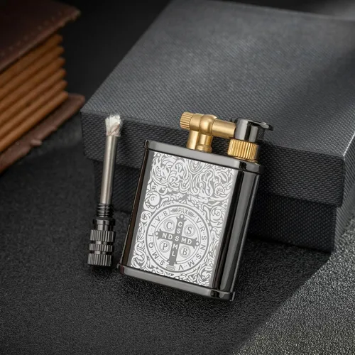 Miniatura 2 de Encendedor de 2 en 1 con emparejamiento permanente, estilo antiguo, brazo elevador, encendedor de queroseno con emparejamiento permanente