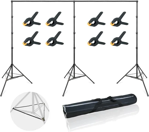 Miniatura 10 de LINCO Soporte de fondo para fiestas, 9 x 20 pies, kit de fondo de estudio de video resistente 4166 para bodas, fiestas, sesión de fotos