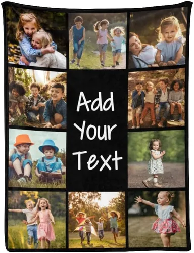 Miniatura 48 de Manta personalizada con fotos y texto para mamá, papá, bebé, familia, amigos, manta personalizada para cumpleaños, Navidad, para mujeres, hermana