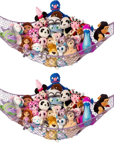 Miniatura 21 de Lilly's Love Hamaca para animales de peluche, organizador colgante de esquina, almacenamiento de juguetes, red de almacenamiento de animales