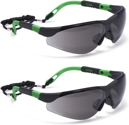 Miniatura 20 de ProtectX Anteojos de seguridad clásicos, lentes antivaho resistentes a los arañazos, gafas protectoras para el trabajo, interior/exterior, ANSI Z87.1