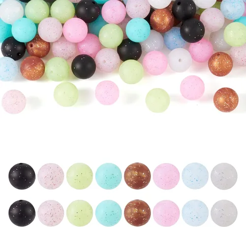 Miniatura 10 de Craftdady - Cuentas focales de silicona con forma de corazón, cuentas espaciadoras sueltas para manualidades, pulseras, collares, llaveros de 0.99 x