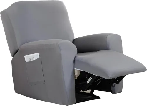 Miniatura 70 de CRFATOP Funda para sillón reclinable con estampado floral con bolsillos, funda única para sillón reclinable, 4 piezas, funda para sillón reclinable