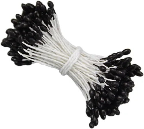 Miniatura 2 de QueenBox® 900 piezas de estambres de flores de doble cabeza de 0.118 pulgadas, Pistilo floral de perlas artificiales para bricolaje, ramo de flores