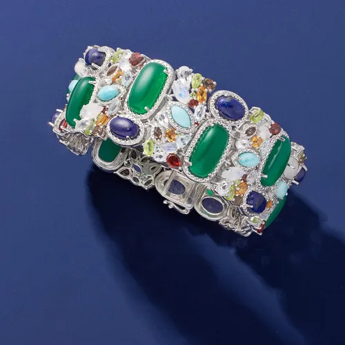 Miniatura 4 de Ross-Simons 90.00 ct. t.w. Multi-Gemstone Bracelet in Sterling Silver