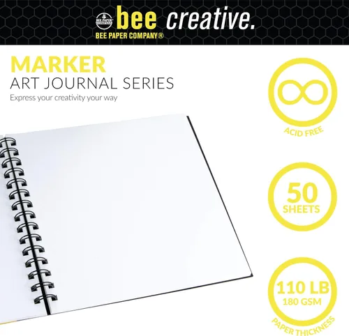 Miniatura 8 de Bee Paper - Cuaderno de Dibujo para Marcadores Creativos de 8" x 8