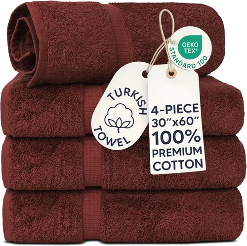 Miniatura 75 de Chakir Turkish Linens - Toallas turcas de 100% algodón, suaves y absorbentes (4 paños, color gris)