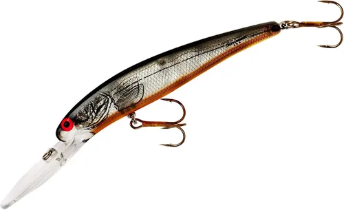 Miniatura 42 de Bomber Señuelos Long A Slender Minnow Jerbait Señuelo de Pesca Espalda negra con destello plateado