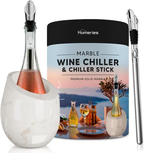 Miniatura 11 de Cubo Enfriador de Vino de Mármol Homeries - Enfriador de Vino y Champán para Fiestas, Cena – Mantiene el Vino y las Bebidas Frías, Enfriadores