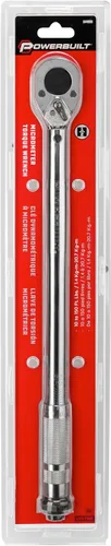 Miniatura 8 de Powerbuilt Llave dinamométrica con micrómetro, transmisión de 1/2 pulgada, trinquete reversible con clics, con bloqueo, rango de 30 a 150 pies-libra