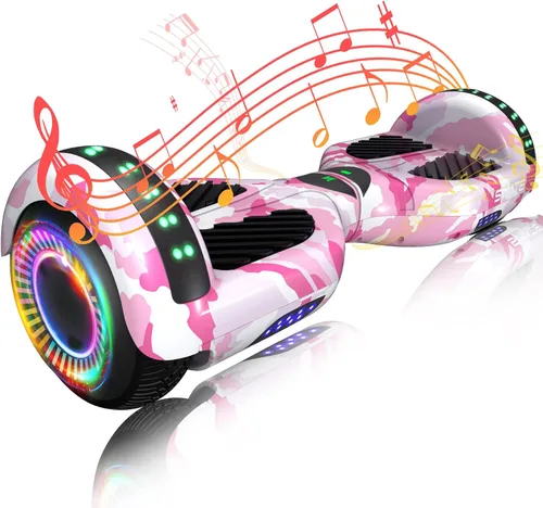 Miniatura 11 de SIMATE Hoverboard - Aeropatineta Bluetooth todo terreno con luces LED y control de aplicación, regalos para niños, adultos, niñas, niños, para todas