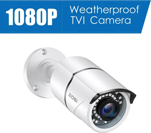 Miniatura 2 de ZOSI - 4 Pack 2MP 1080p HD-TVI Cámara de seguridad para el hogar, para exteriores e interiores, 1920TVL, 36 ledes, visión nocturna, cámara bala CCTV