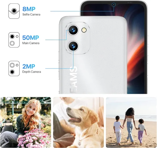 Miniatura 2 de UMIDIGI Teléfono inteligente desbloqueado de 6.5 pulgadas, 6+126 GB, batería de larga duración de 5150 mAh, cámara principal de 50 MP, cámara selfie