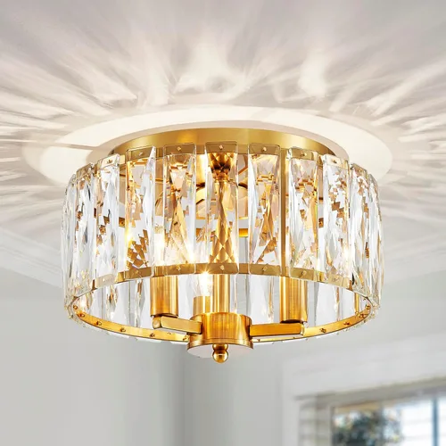 Miniatura 16 de AGV LIGHTING CL003F - Lámpara de techo de cristal K9, moderna lámpara de techo semiempotrada, perfecta para sala de estar, dormitorio, comedor, D13