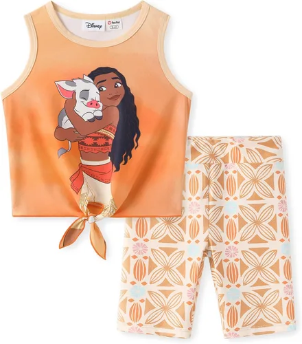 Miniatura 10 de Disney Stitch, Frozen, Minnie Mouse, Princesa, Winnie Tank Top+Shorts Dolphin para niñas, conjunto deportivo de entrenamiento de verano