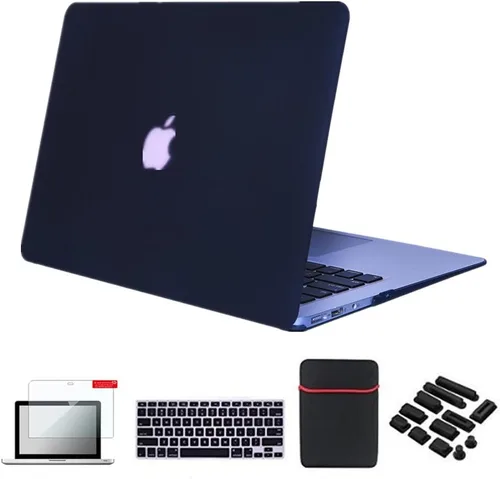 Miniatura 39 de Pack 5 en 1 de carcasa para MacBook Air, de Se7enline, de plástico duro, tacto suave, con protector de teclado de silicón, protector de pantalla