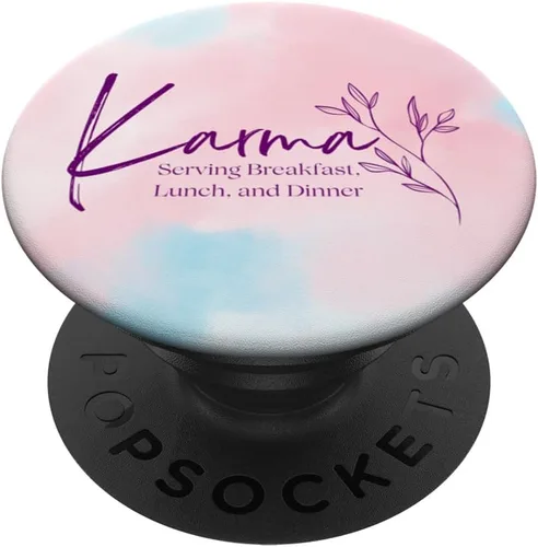 Miniatura 6 de Karma - Positividad, espiritualidad, vibración positiva, PopSockets florales MagSafe PopGrip para iPhone