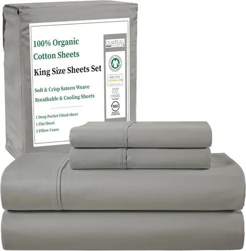 Miniatura 12 de Sábanas Twin XL 100% Algodón Para Cama Twin, Juegos de Sábanas Bajeras y Fundas de Almohada Totalmente Elásticas, Resistentes a la Decoloración
