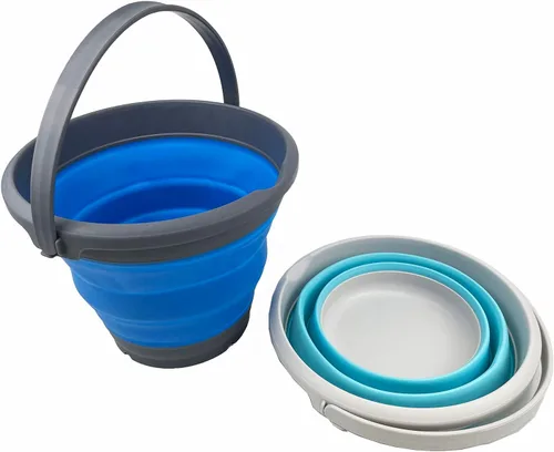 Miniatura 2 de SAMMART Cubo de plástico plegable de 5.5 L (1.4 galones), bañera redonda plegable, cubo de agua portátil para pesca, maceta de agua para exteriores