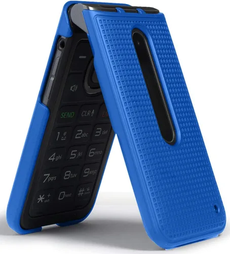 Miniatura 4 de Nakedcellphone Funda para LG Classic Flip, [Cobalt Blue] Carcasa rígida a presión [textura de rejilla] para LG Classic Flip Phone L125DL Azul