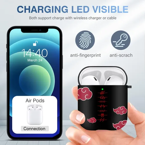 Miniatura 3 de Maxjoy Funda para Airpods, diseño de dibujos animados de anime para Airpods de 1ª y 2ª generación, funda para Air Pods para hombres, niños y niñas