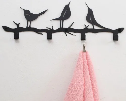 Miniatura 3 de Llavero para pared, ganchos rústicos para colgar llaves, colgador de metal estilo granja, soporte de llaves de hierro montado en la pared, soporte