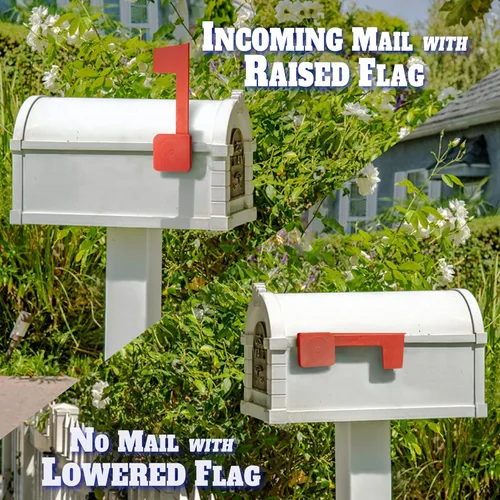 Miniatura 2 de Anley Bandera universal para buzón de correo saliente para madera, metal y estuco, resistente a la corrosión, kit de repuesto de banderas de señal