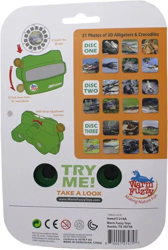 Miniatura 5 de WARM FUZZY Toys 3D Viewfinder (Aligator) - Visor para niños y adultos, juguetes clásicos, visor de diapositivas, visor de carrete 3D, retro