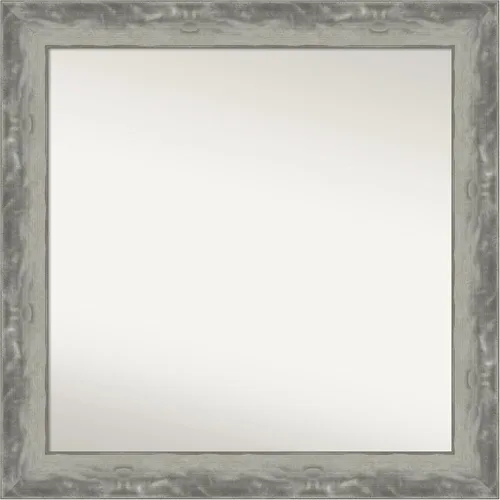 Miniatura 19 de Amanti Art Espejo de baño plateado para sobre el fregadero, 24 x 24 pulgadas, espejo cuadrado de peltre forjado a medida, marco de madera casual