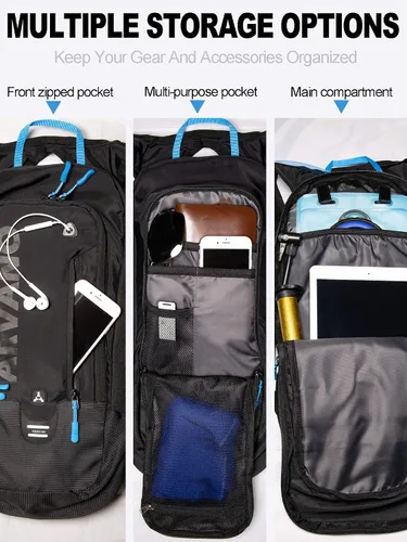 Miniatura 3 de Hydration Backpack, Lightweight Hydration Pack with 2L Water Bladder, 6L Water Backpack for Men Women Cycling, Hiking, Mountain Biking, Skiing