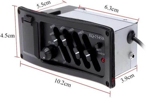 Miniatura 3 de EQ-7545R Piezo Pickup Guitarra Acústica Preamplificador Amplificador Ecualizador Sintonizador