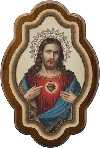 Miniatura 5 de Intercession Arte de pared enmarcado del Sagrado Corazón de Jesús y la Virgen María, juego de 2 piezas