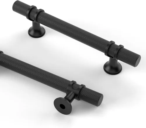 Miniatura 38 de Asidrama - Paquete de 10 manijas para gabinete de cocina de 3 pulgadas (76mm) de color negro mate y bronce champán, tiradores para gabinete