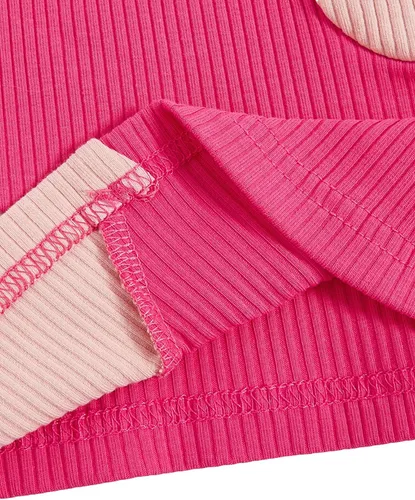 Miniatura 6 de Verdusa Camiseta corta sin mangas acanalada con cuello redondo y bloques de color para mujer