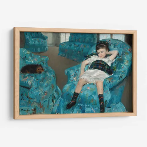 Miniatura 9 de Canvas Lab Little Girl in a Blue Armchair by Mary Cassatt 11 x 7 in Fine Art Framed Print, Frame Color: Black, With Mat Classical art