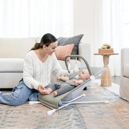 Miniatura 2 de Baby Delight Highland Baby Bouncer para bebé Infantil 0 – 6 meses Reclinable en 3 posiciones Sage Tweed Tweed salvia
